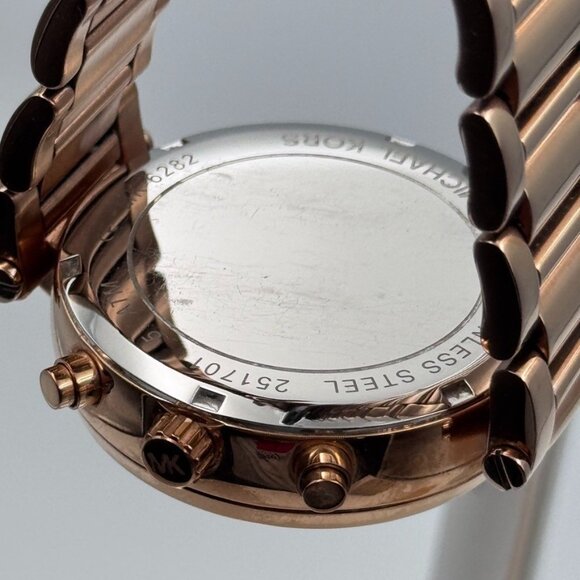 Michael Kors Sawyer Watch MK6282 Women's Rose Gold Tone Chronograph 38mm & box - Picture 10 of 16